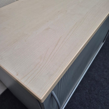 Sideboard / K & N "AD Acta" / grau / Querrolllade silbergrau / 120 cm / 2 Ordnerhöhen